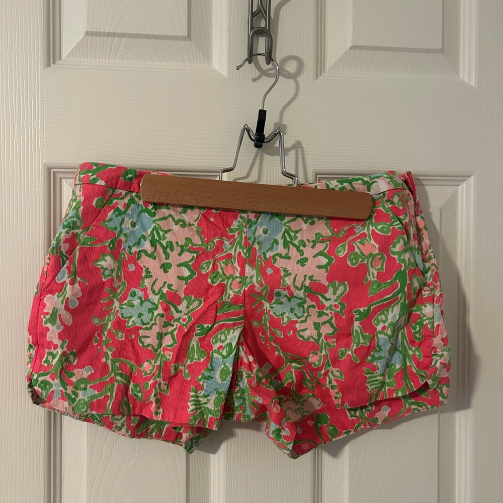 Lilly Pulitzer Floral Shorts - Pink and Green